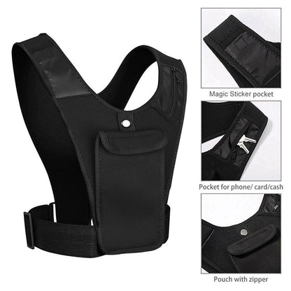 Reflective Running Vest with Adjustable Fit &amp; Phone Pocket