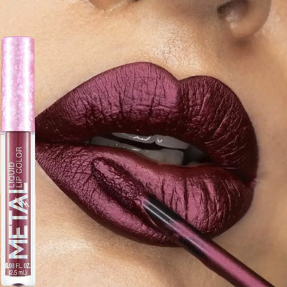 Metallic Liquid Lipstick Lip Gloss - Shimmery Finish