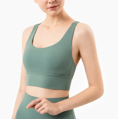Cross-Back Supportive Yoga Bra – Stylish &amp; Comfortable