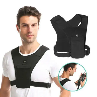 Reflective Running Vest with Adjustable Fit &amp; Phone Pocket