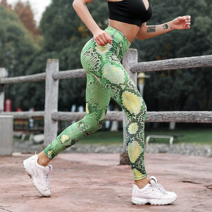 Snake Print Curve-Highlighting Leggings