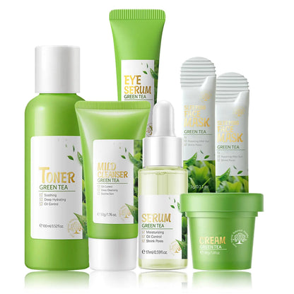 Green Tea Skincare Gift Set – 6-in-1 Complete Routine