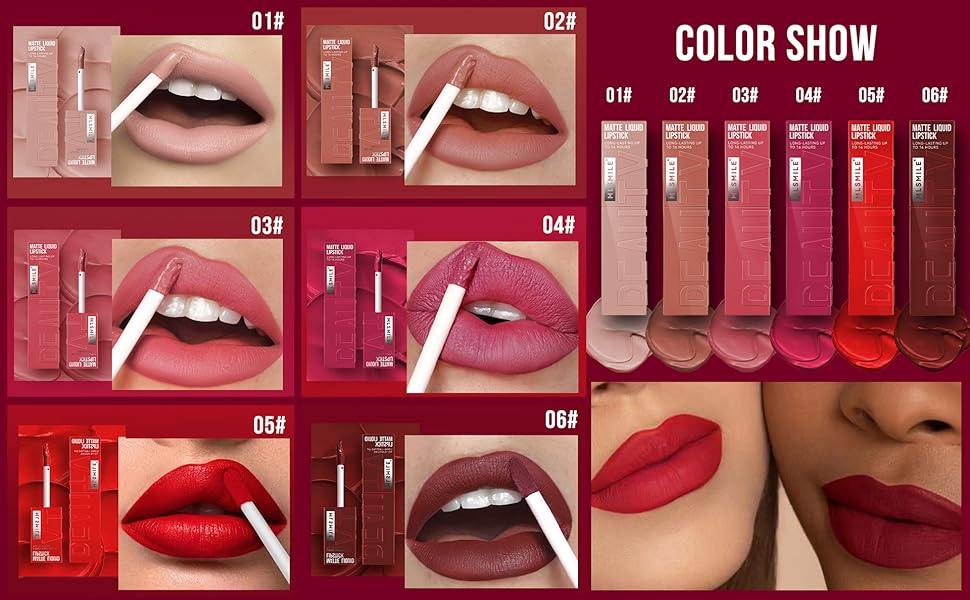 6 Colors Matte Liquid Lipstick Set
