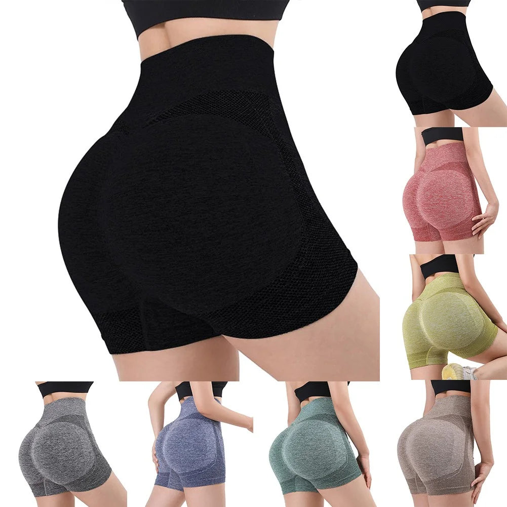 High-Waist Quick-Dry Yoga Shorts – Anti-Slip &amp; Stretch