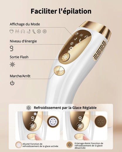 IPL Laser Hair Removal 3-in-1 - Home Device Cooling