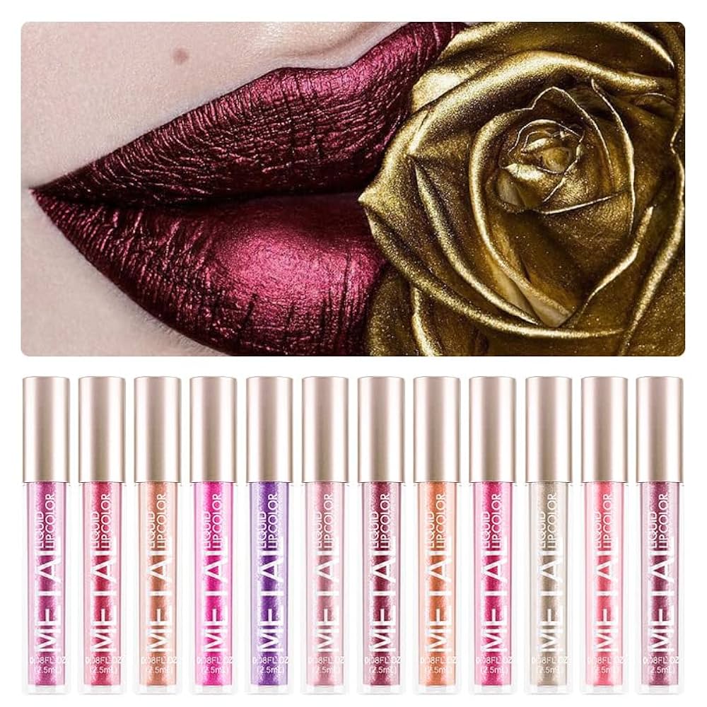 12-Piece Metallic Glitter Lipstick Kit