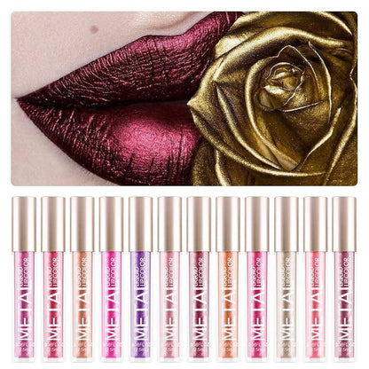 12-Piece Metallic Glitter Lipstick Kit