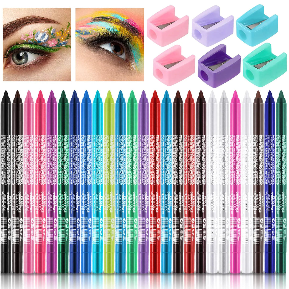 25-Color Metallic Waterproof Eyeliner Set – Complete Kit