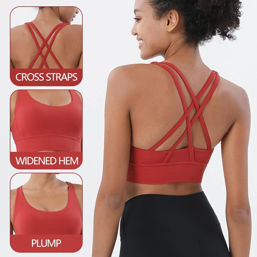 Cross-Back Supportive Yoga Bra – Stylish &amp; Comfortable