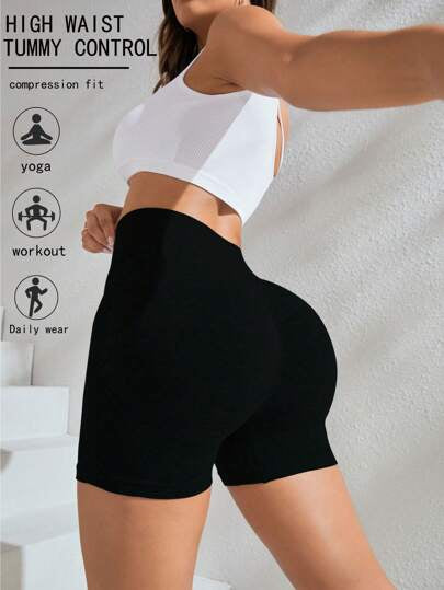 High-Waist Quick-Dry Yoga Shorts – Anti-Slip &amp; Stretch