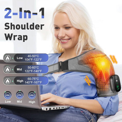 Electric Heating Shoulder Massager with Vibration Support