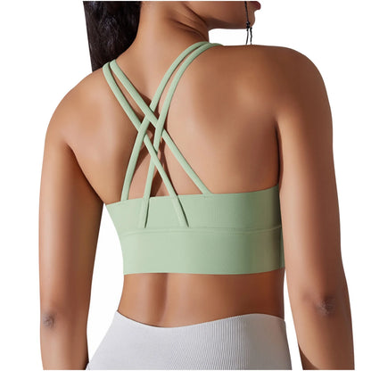 Cross-Back Supportive Yoga Bra – Stylish &amp; Comfortable
