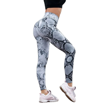 Snake Print Curve-Highlighting Leggings