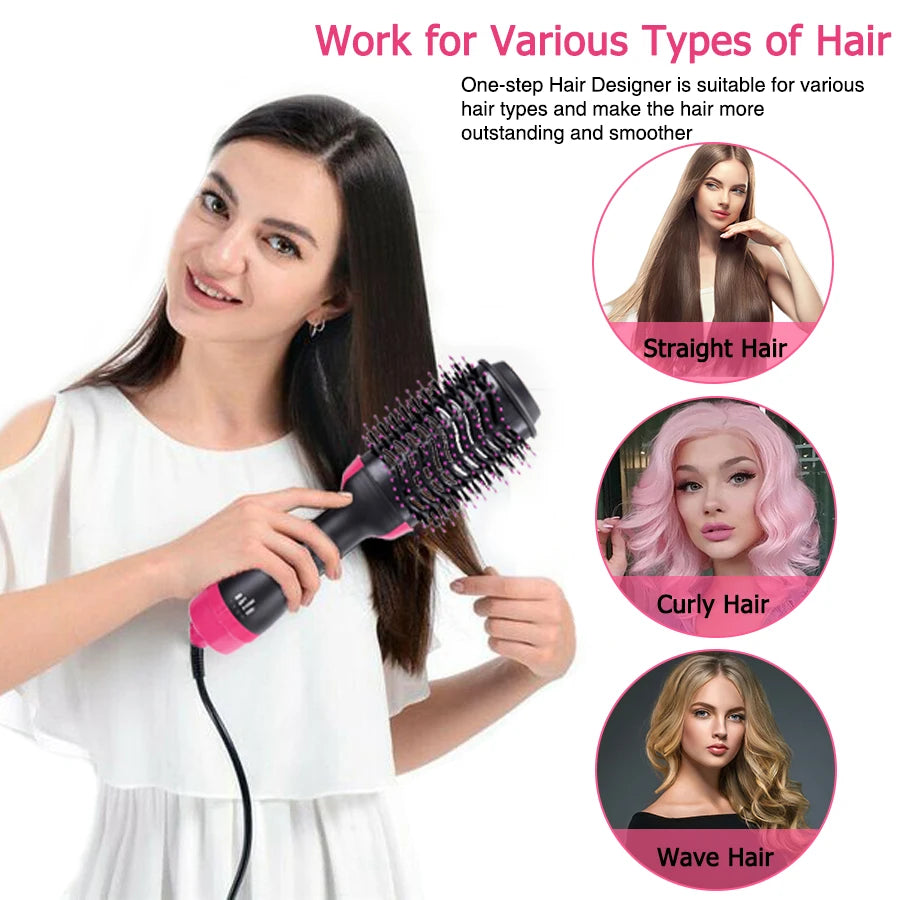 2-in-1 Hot Air Brush Hair Dryer &amp; Volumizer – Smooth, Frizz-Free Styling