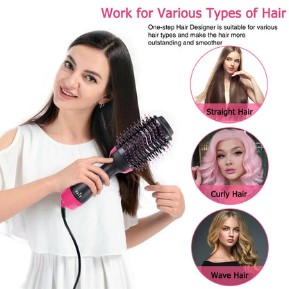 2-in-1 Hot Air Brush Hair Dryer &amp; Volumizer – Smooth, Frizz-Free Styling