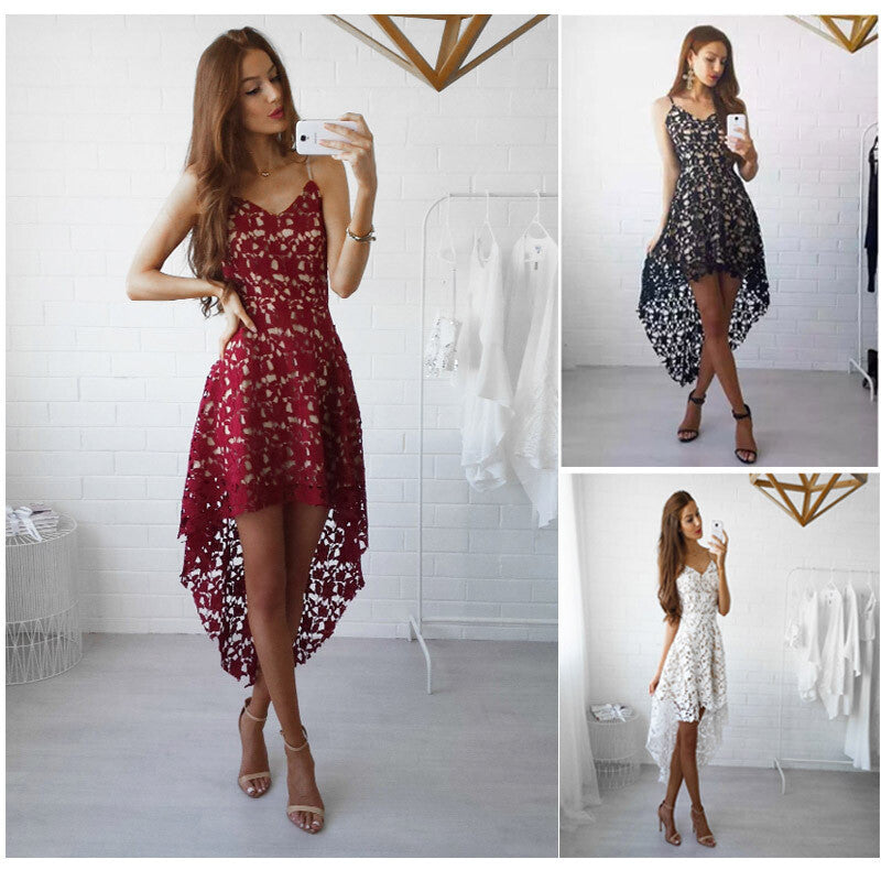 Lace High-Low Maxi Dress – Elegant &amp; Romantic