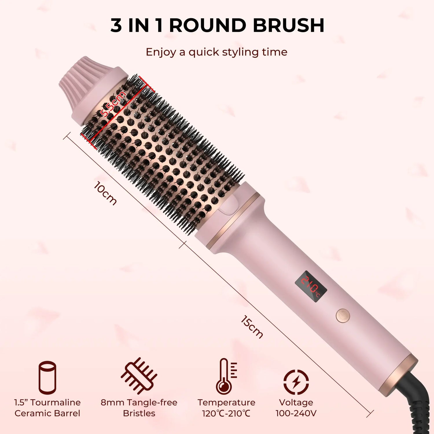 3 in 1 Hair Styler Curling Straightening &amp; Volume