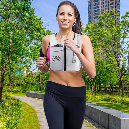 Reflective Sports Vest with Touchscreen Phone Pocket
