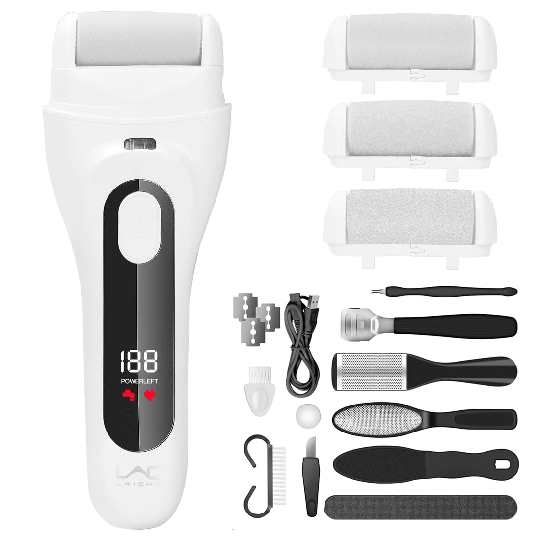 Rechargeable Electric Foot File Kit - Pedicure Set