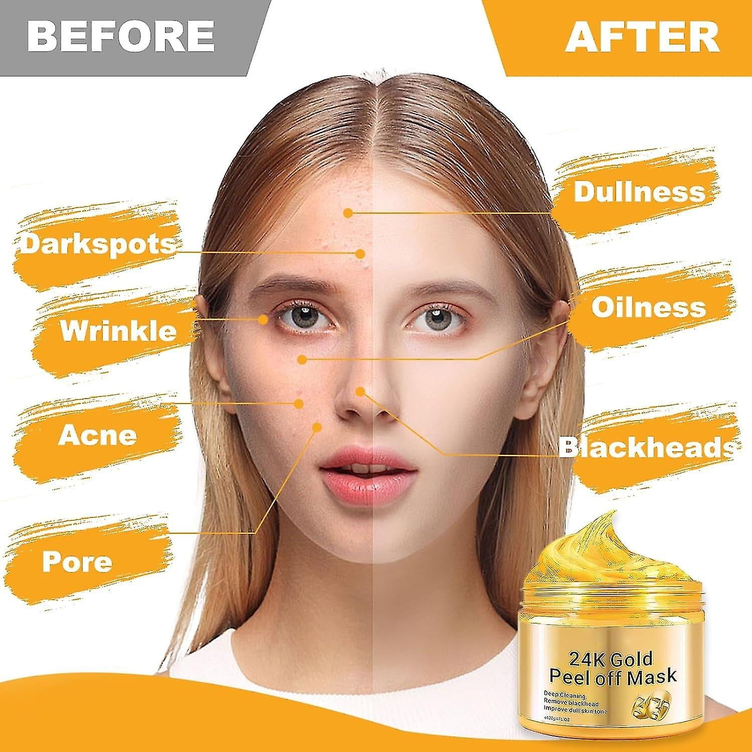 24K Gold Blackhead Mask - Deep Pore Cleansing