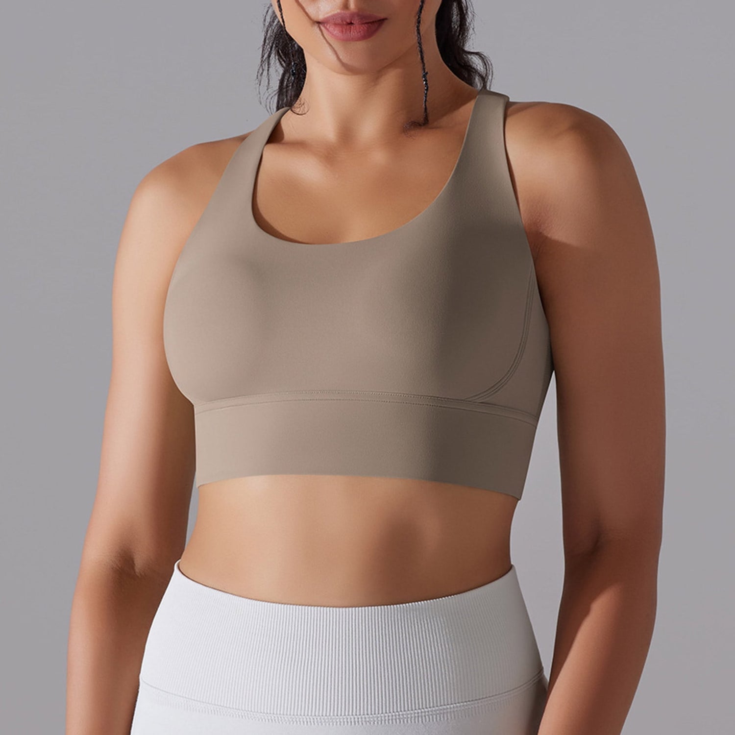 Cross-Back Supportive Yoga Bra – Stylish &amp; Comfortable