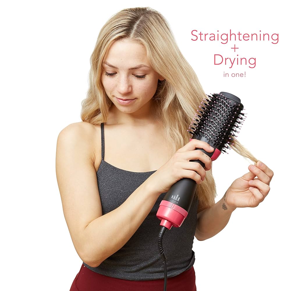 2-in-1 Hot Air Brush Hair Dryer &amp; Volumizer – Smooth, Frizz-Free Styling