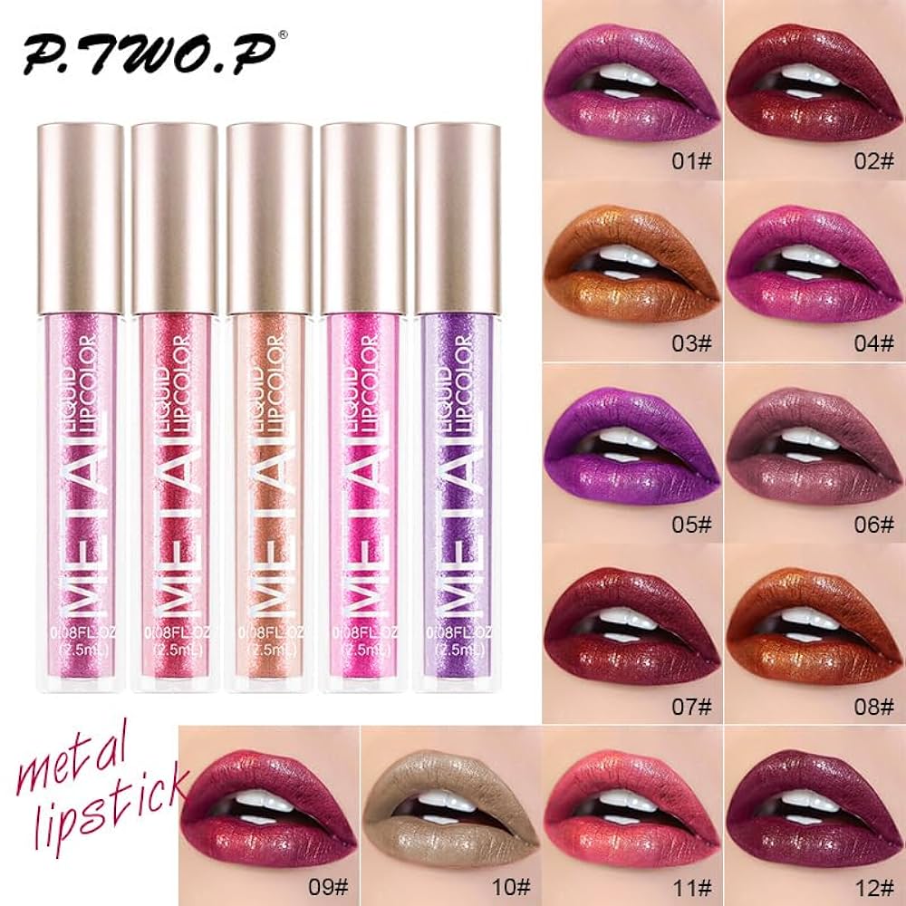 12-Piece Metallic Glitter Lipstick Kit