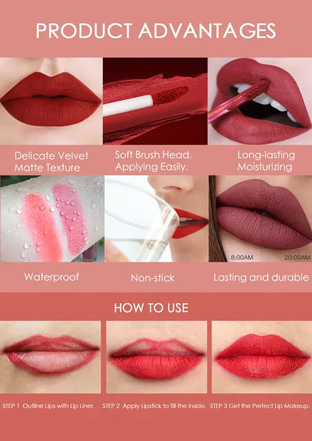 Glittery Matte Lip Gloss – Moisturizing Velvet Finish