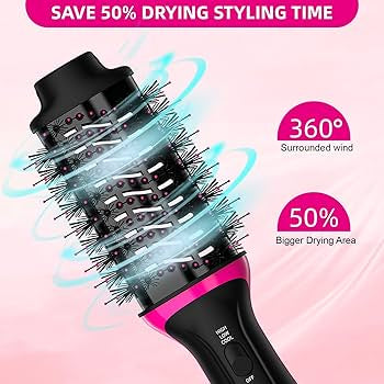 2-in-1 Hot Air Brush Hair Dryer &amp; Volumizer – Smooth, Frizz-Free Styling