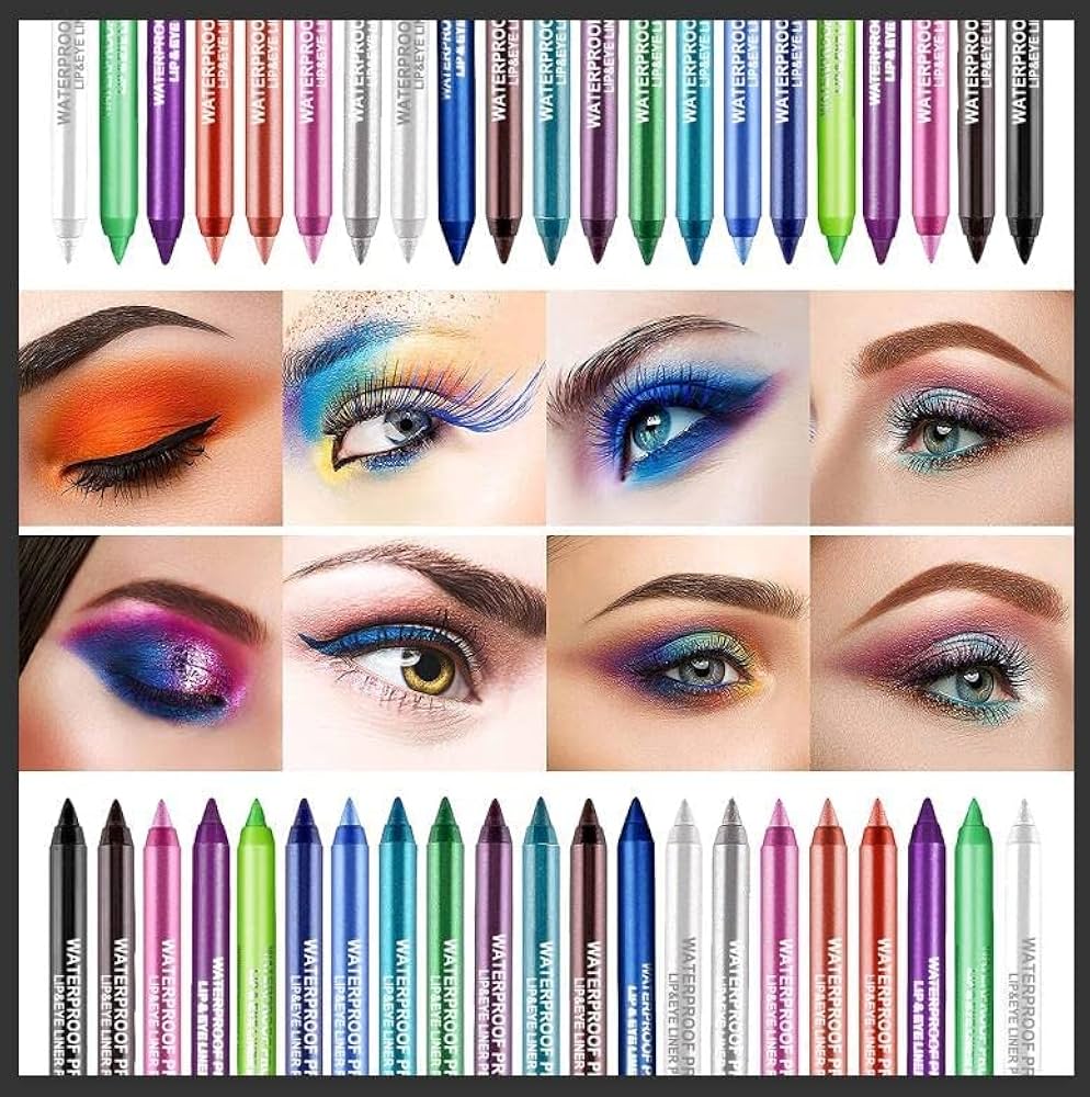 25-Color Metallic Waterproof Eyeliner Set – Complete Kit