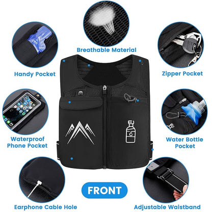 Reflective Sports Vest with Touchscreen Phone Pocket