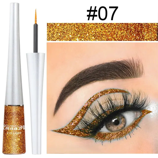 16 Colors Waterproof Glitter Eyeliner – Sparkling Makeup
