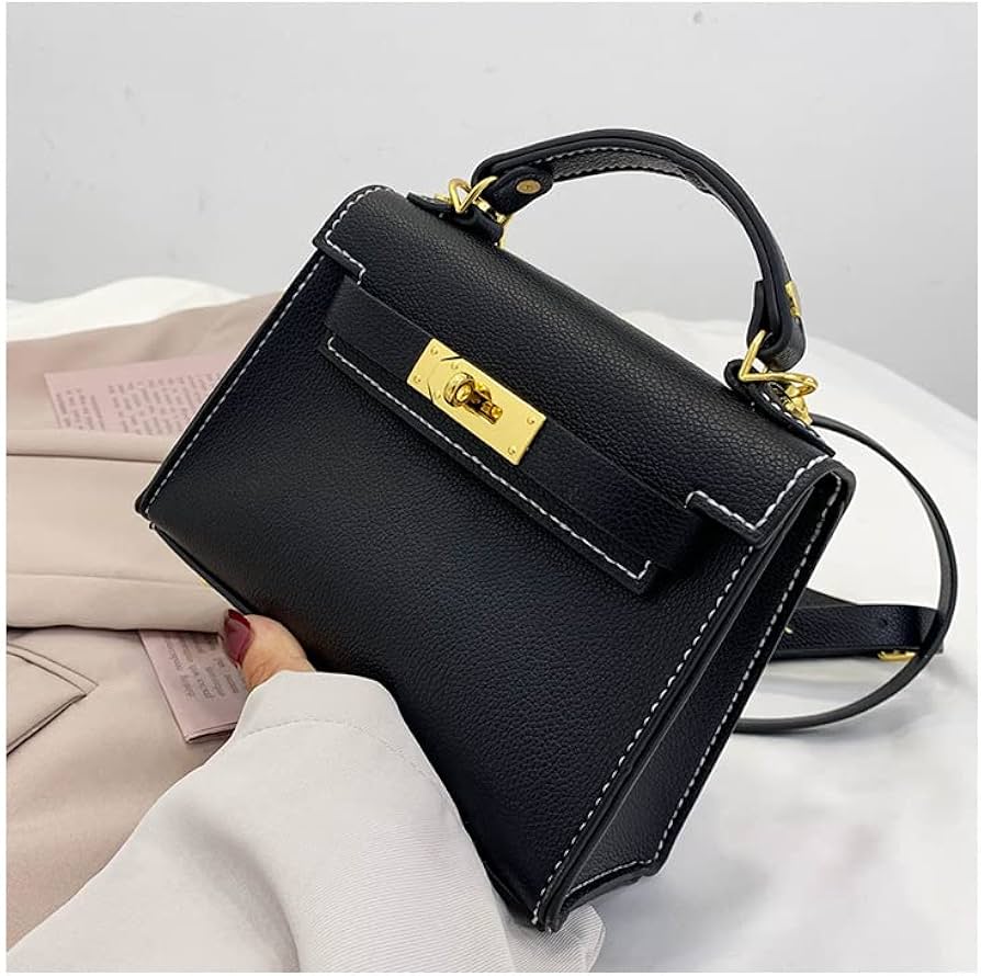Chic Mini Cowhide Handbag - Compact Leather Style