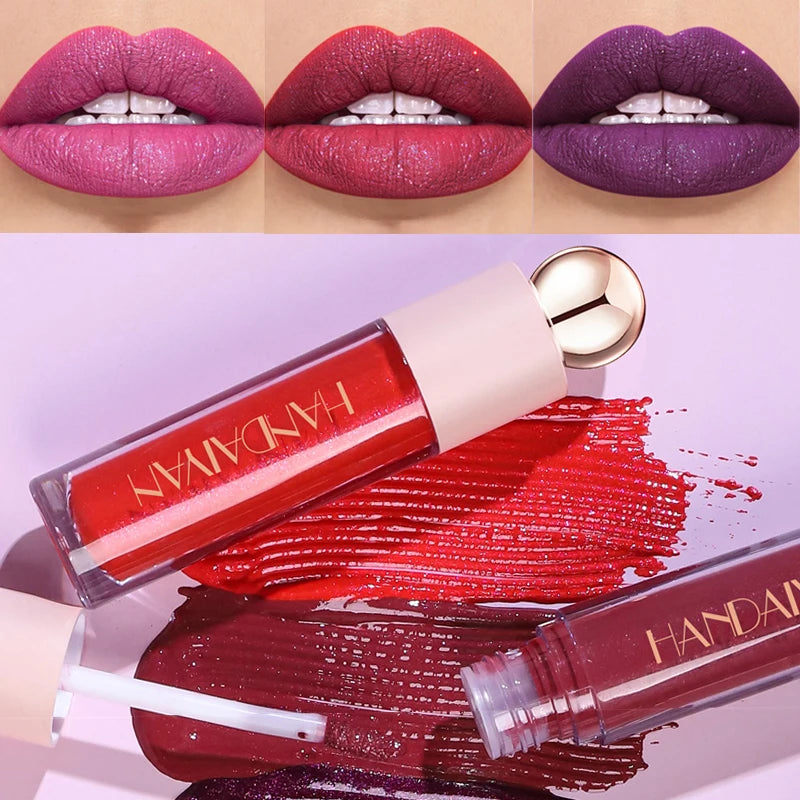 Glittery Matte Lip Gloss – Moisturizing Velvet Finish