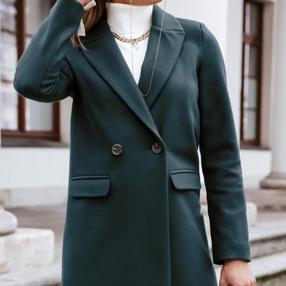 Long Wool Lapel Coat for Women – Autumn Winter Style