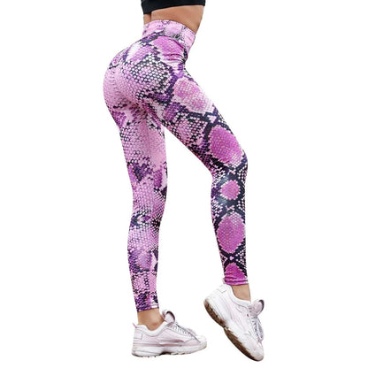 Snake Print Curve-Highlighting Leggings
