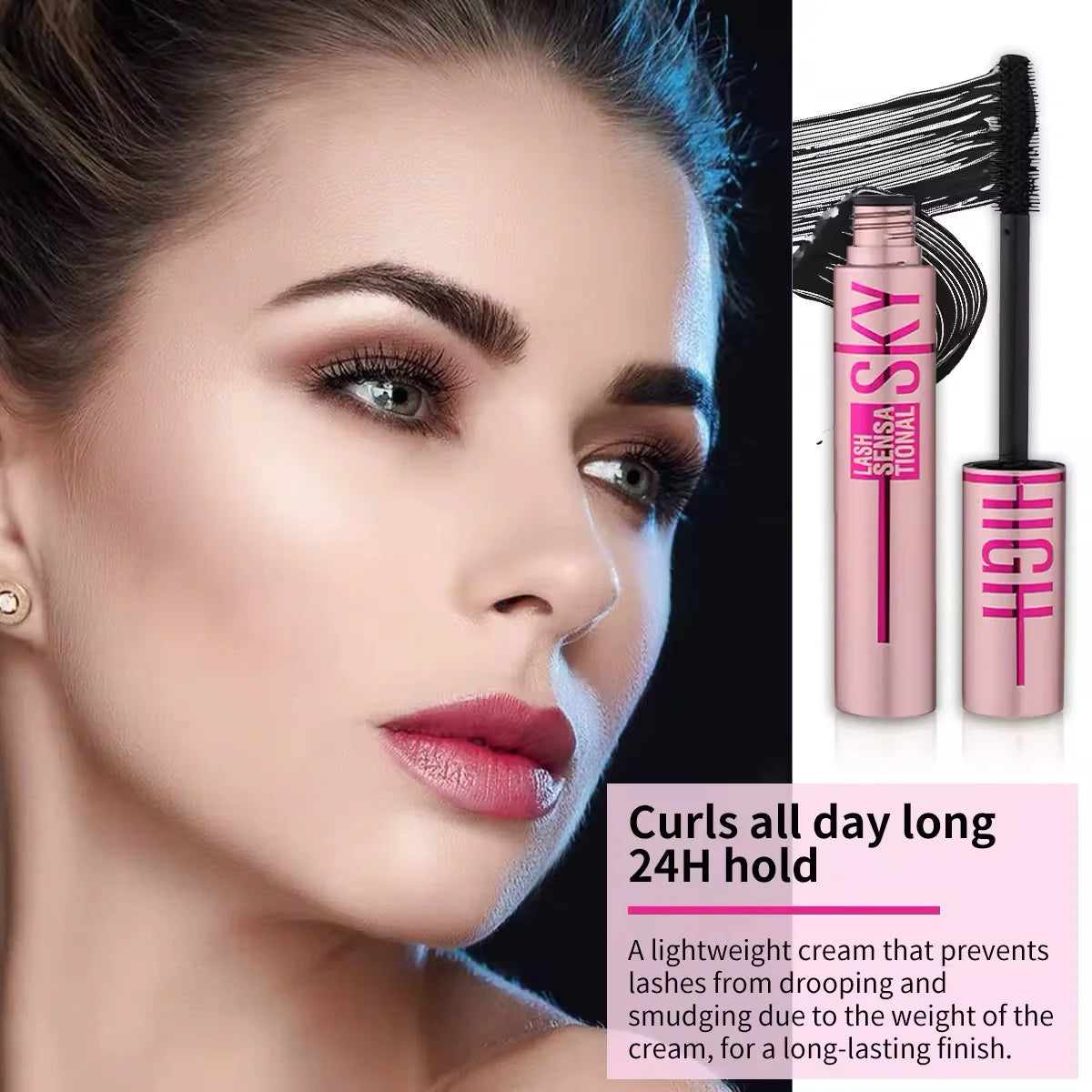 4D Waterproof Slim Mascara – Volume, Length &amp; Curl
