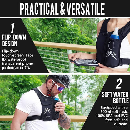 Reflective Sports Vest with Touchscreen Phone Pocket
