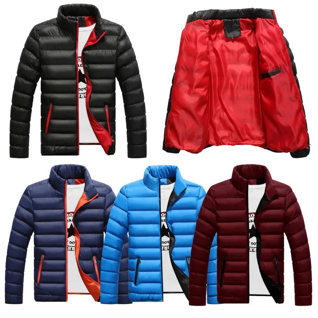Men’s Stand Collar Down Winter Coat – Warm &amp; Stylish