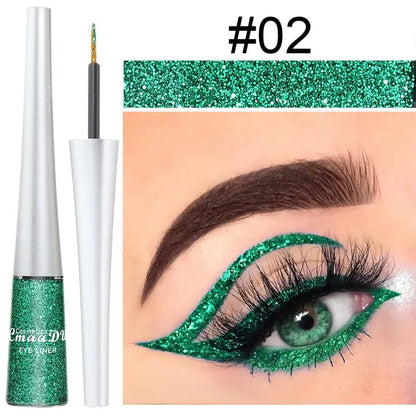 16 Colors Waterproof Glitter Eyeliner – Sparkling Makeup