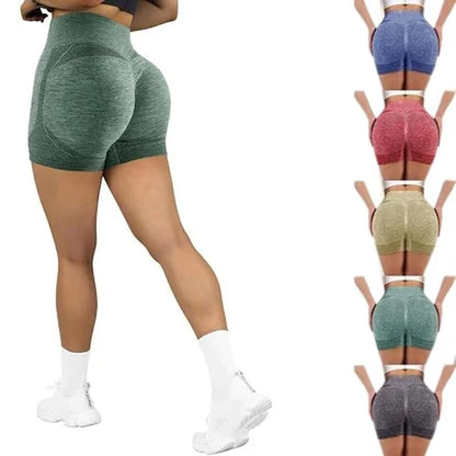 High-Waist Quick-Dry Yoga Shorts – Anti-Slip &amp; Stretch