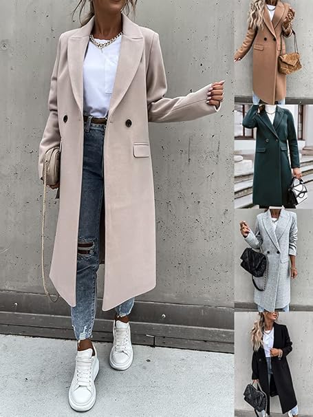 Long Wool Lapel Coat for Women – Autumn Winter Style