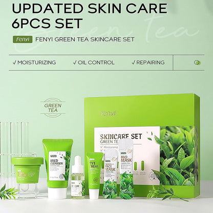 Green Tea Skincare Gift Set – 6-in-1 Complete Routine