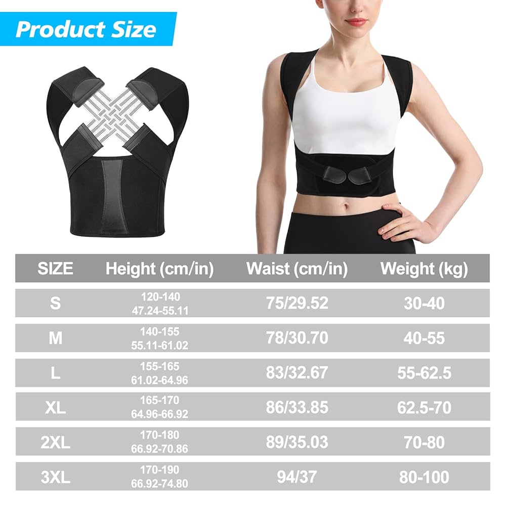 Unisex Posture Corrector Brace with Chest Lift &amp; Back Support