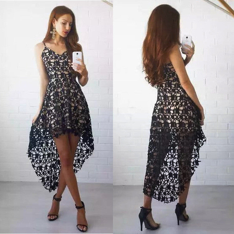 Lace High-Low Maxi Dress – Elegant &amp; Romantic