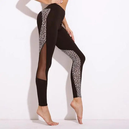 Leopard Print Mesh Leggings