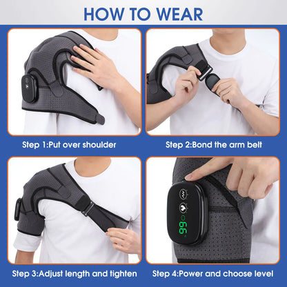 Electric Heating Shoulder Massager with Vibration Support