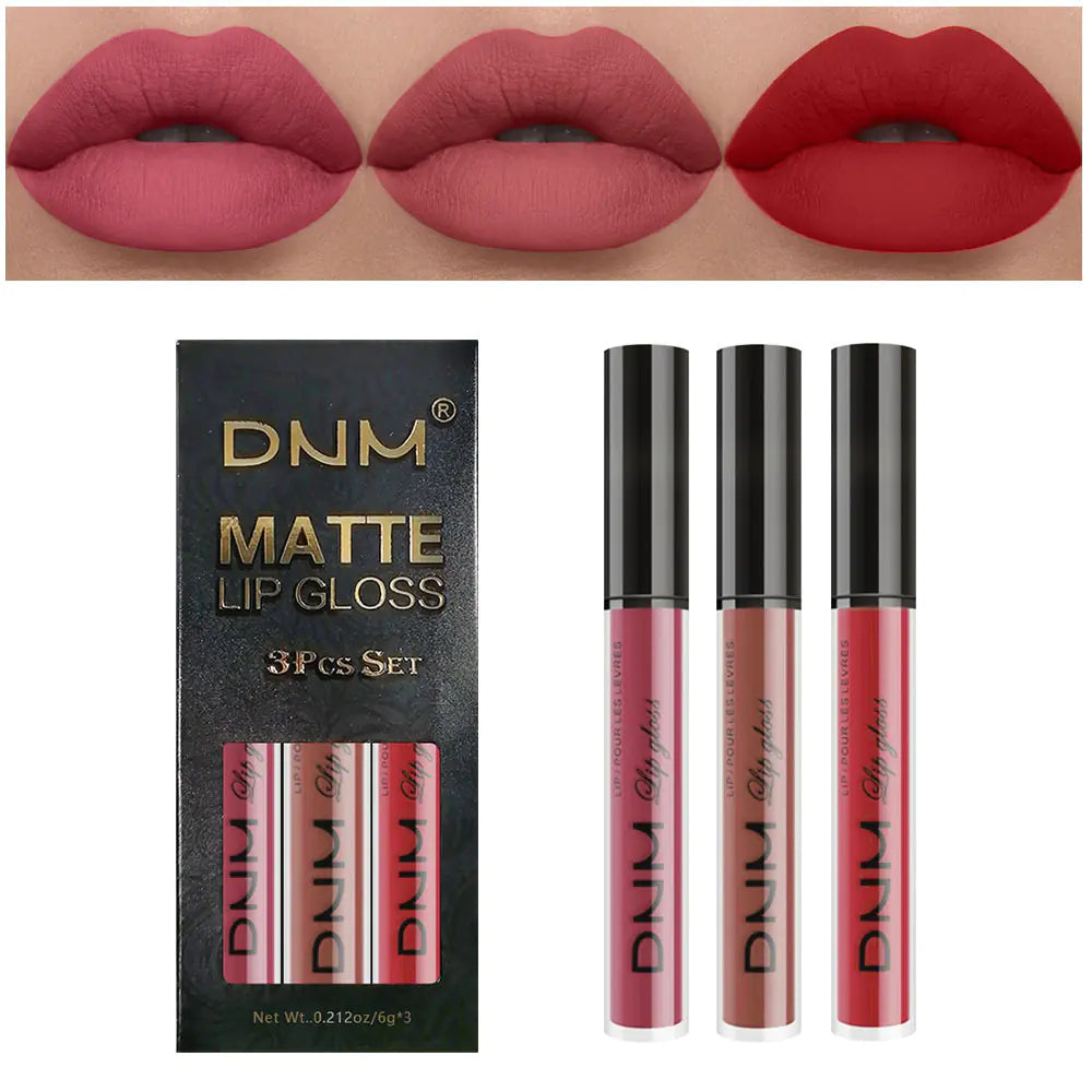 Lip Gloss 3 Piece Set - Matte Metallic Collection