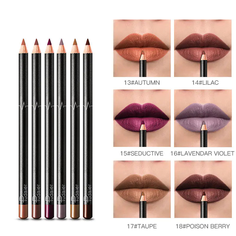 12 Color Waterproof Lip Liner - Nude Shades Set