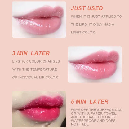 Color-Changing Glitter Lipstick – Pearly Fine Finish